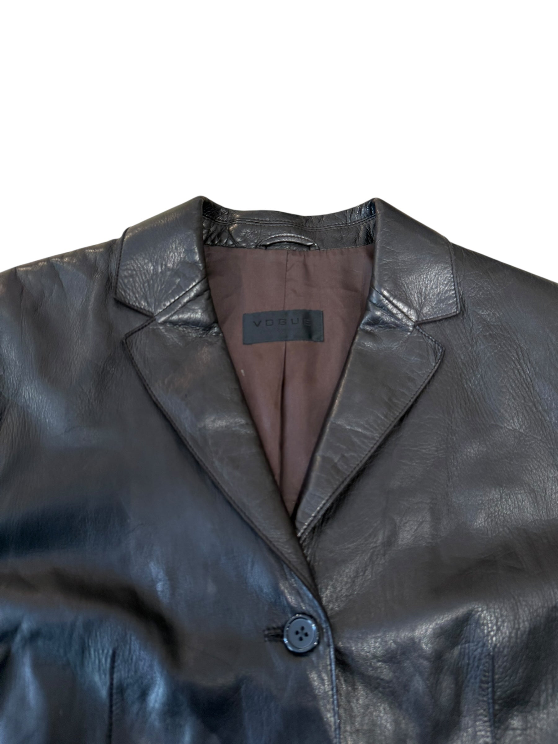 Vintage leather blazer jacket L