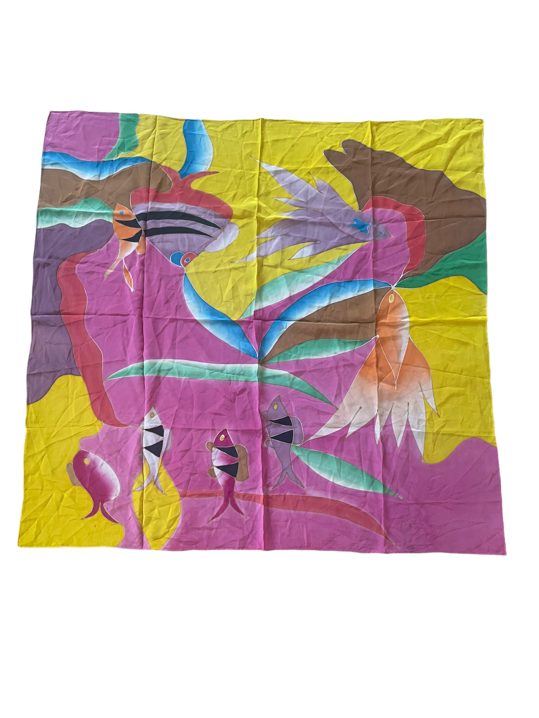 Vintage large silk scarf